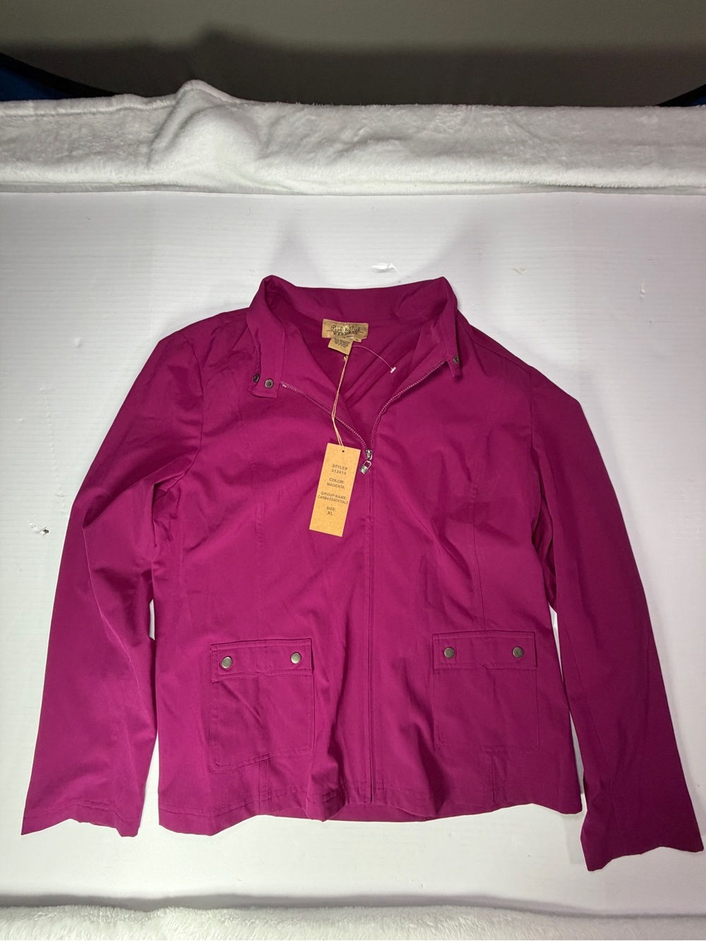 Vintage 90’s Y2K NWT NOS Women's Fuchsia Jacket - Lightweight Zip Front